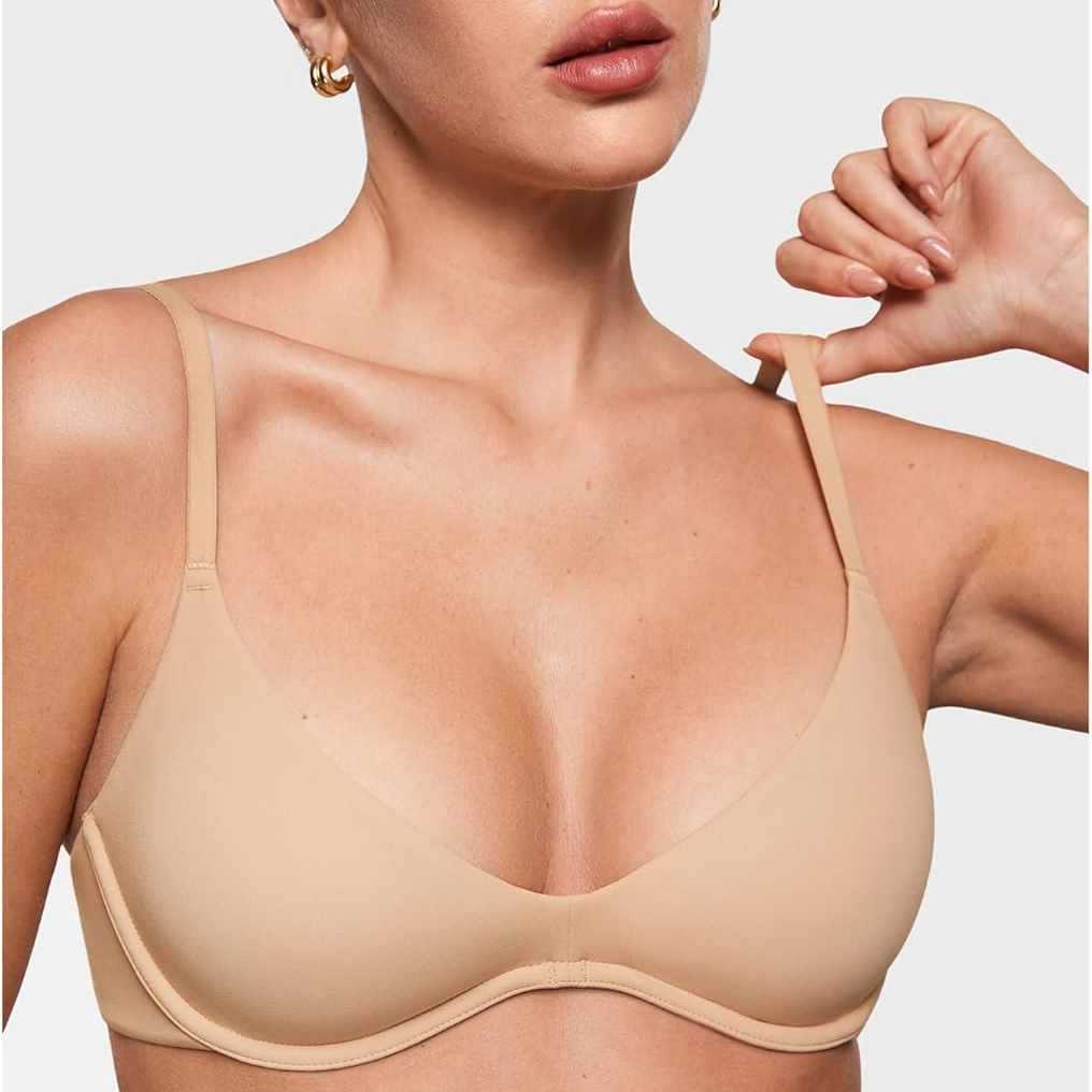 Plunge Bra Push Up - Damski biustonosz z głębokim dekoltem V,