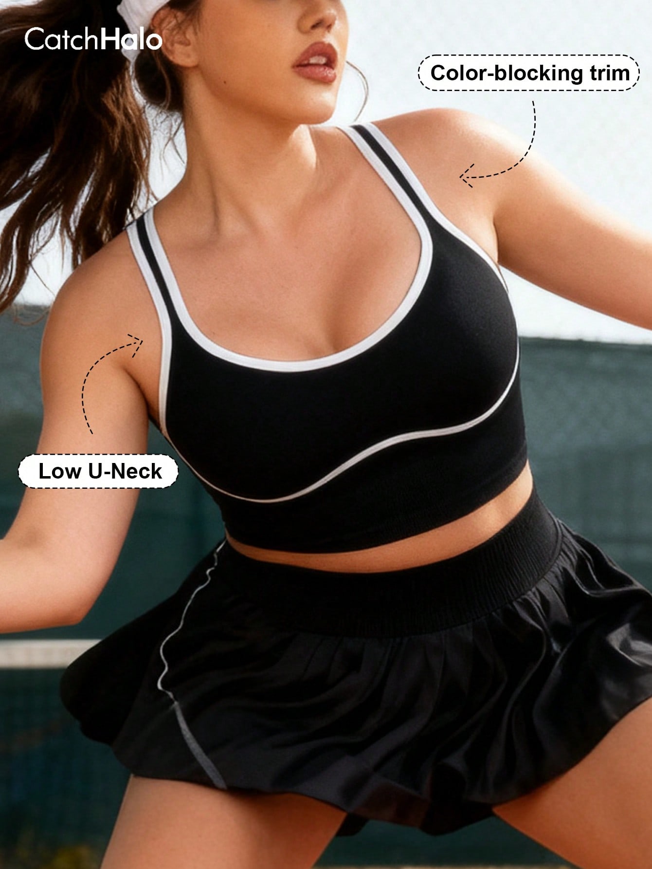 Sports Bra Racerback - Damski bezszwowy bralet plus size z
