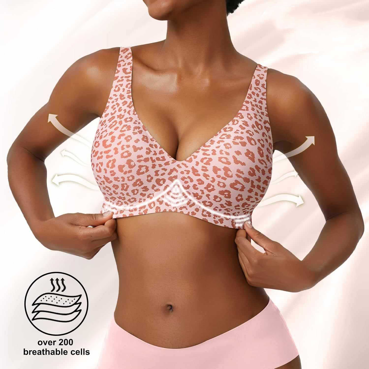 Damski bezszwowy różowy biusto – Plunge Bra Push Up recenzja i cena