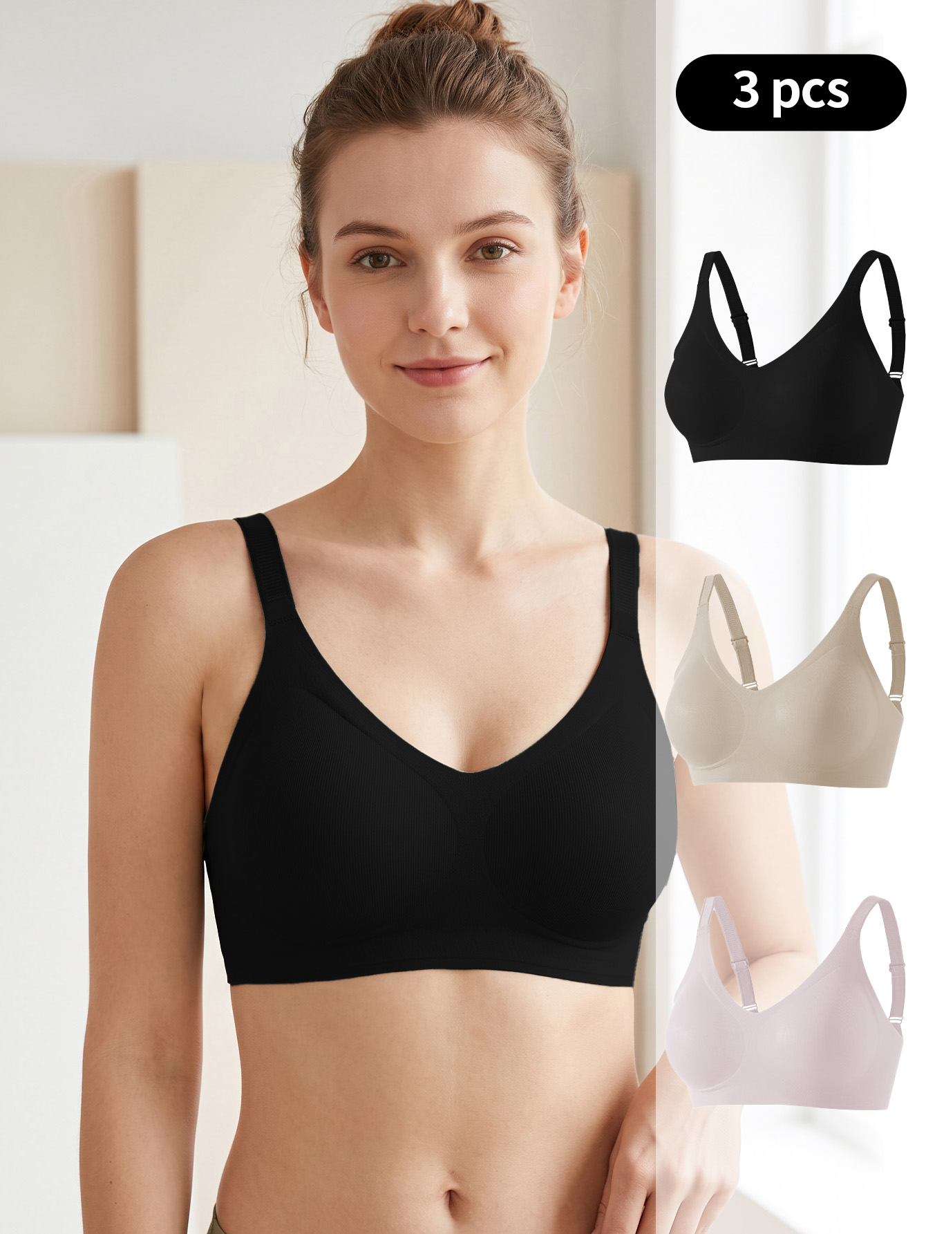 Zestaw 3 szt. Damski Bezszwowy – Wirefree Bra Comfort recenzja i cena